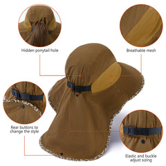 Unisex UPF 50+ Water Resistant Sun Hat with Neck Flap FH06