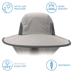 Unisex UPF 50+ Water Resistant Sun Hat with Neck Flap FH06