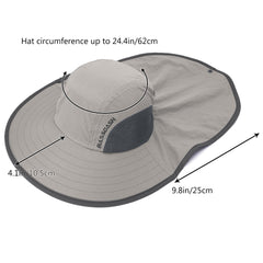 Unisex UPF 50+ Water Resistant Sun Hat with Neck Flap FH06
