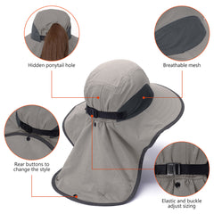 Unisex UPF 50+ Water Resistant Sun Hat with Neck Flap FH06