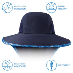 Unisex UPF 50+ Water Resistant Sun Hat with Neck Flap FH06