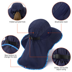 Unisex UPF 50+ Water Resistant Sun Hat with Neck Flap FH06