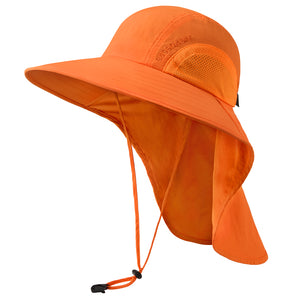 Unisex UPF 50+ Water Resistant Sun Hat with Neck Flap FH06