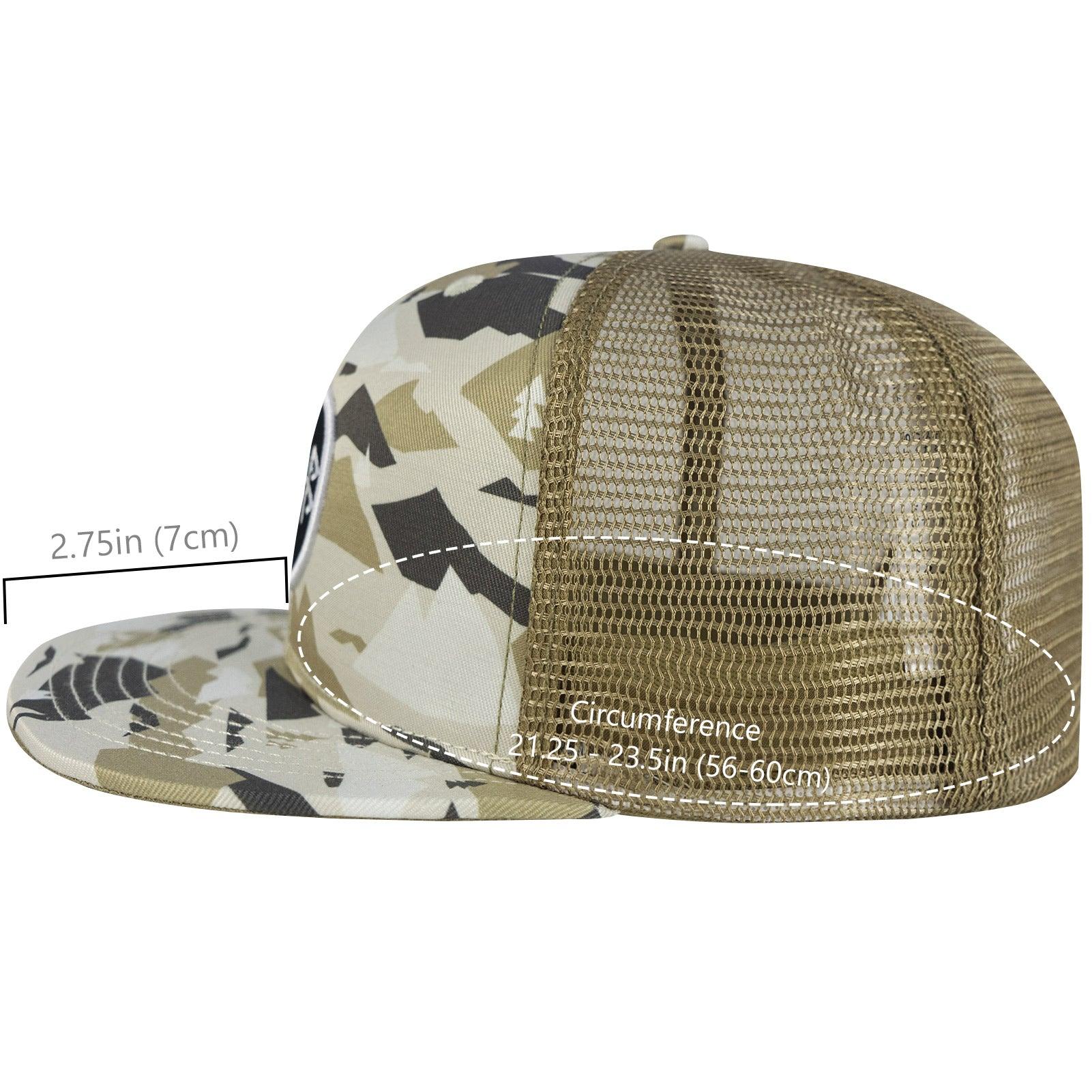 unisex Flat Brim Mesh Trucker Cap | Bassdash Fishing Palm Tree Camo