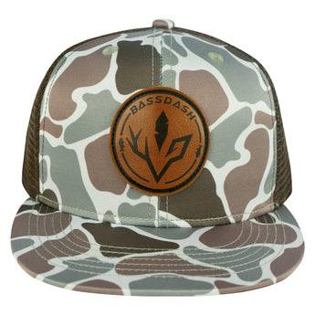 Unisex Flat Brim Trucker Cap - Block Camo2 - Bassdash