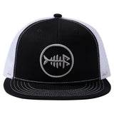 Unisex Flat Brim Trucker Cap - Black and White2 - Bassdash