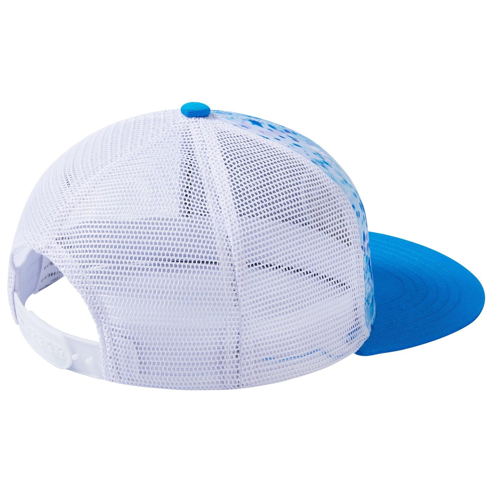 Unisex Flat Brim Trucker Cap - Blue Ink Camo4 - Bassdash