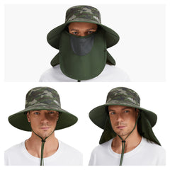 Unisex UPF 50+ Sun Hat with Face Cover & Neck Flap FH09
