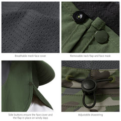 Unisex UPF 50+ Sun Hat with Face Cover & Neck Flap FH09