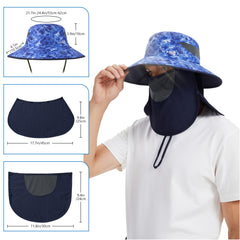 Unisex UPF 50+ Sun Hat with Face Cover & Neck Flap FH09