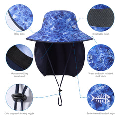 Unisex UPF 50+ Sun Hat with Face Cover & Neck Flap FH09