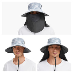 Unisex UPF 50+ Sun Hat with Face Cover & Neck Flap FH09