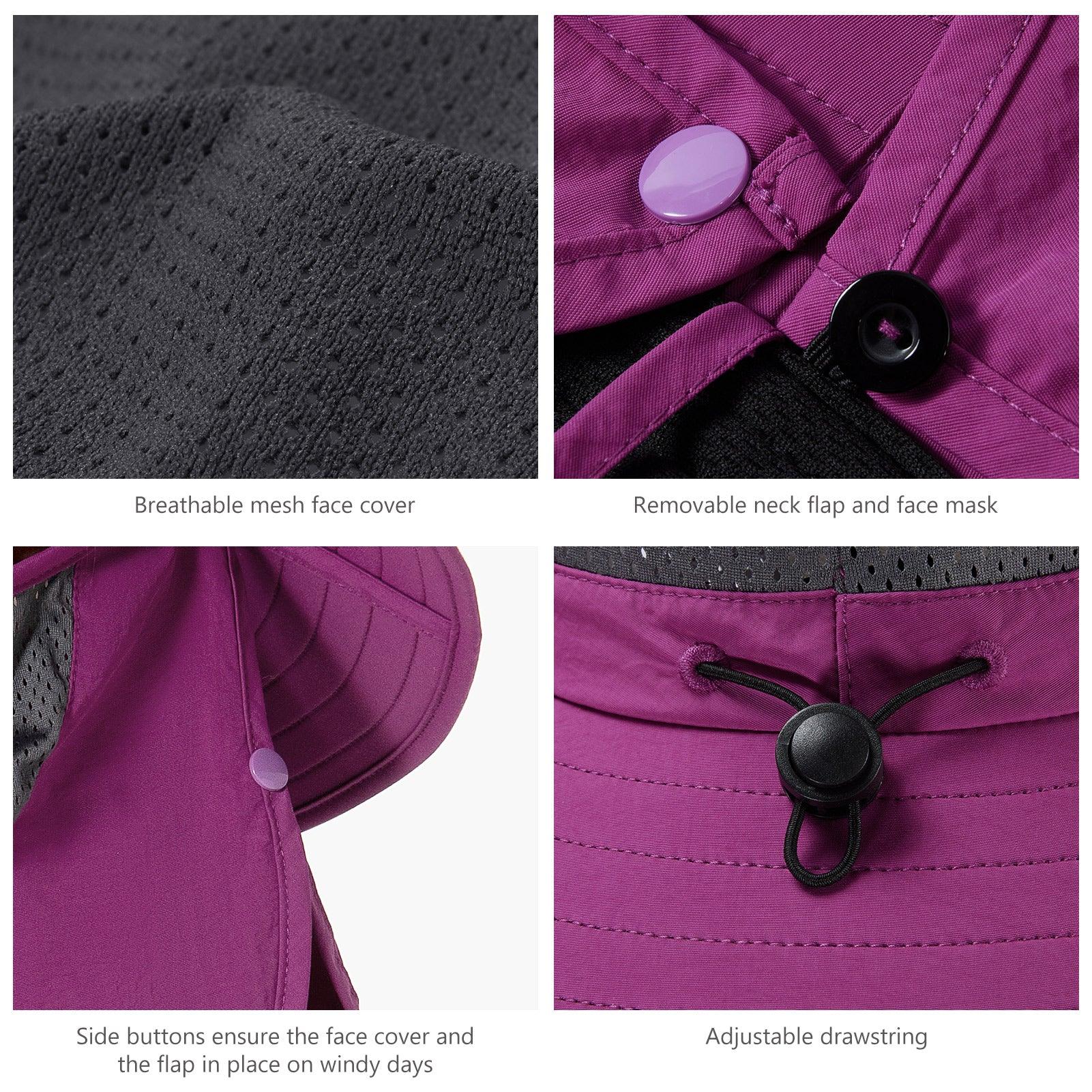 Unisex UPF 50+ Sun Hat with Face Cover & Neck Flap FH09 - Bassdash