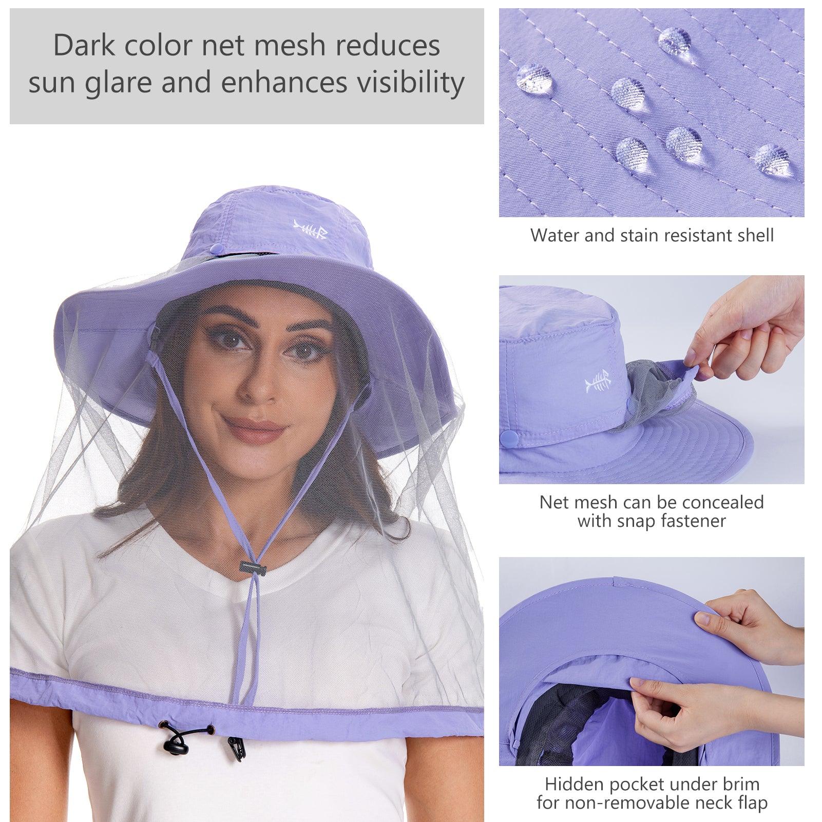 UPF 50+ Mosquito Sun Hat with Neck Flap - Bassdash