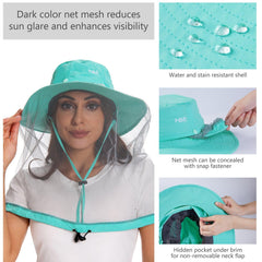 UPF 50+ Mosquito Sun Hat with Neck Flap - Bassdash
