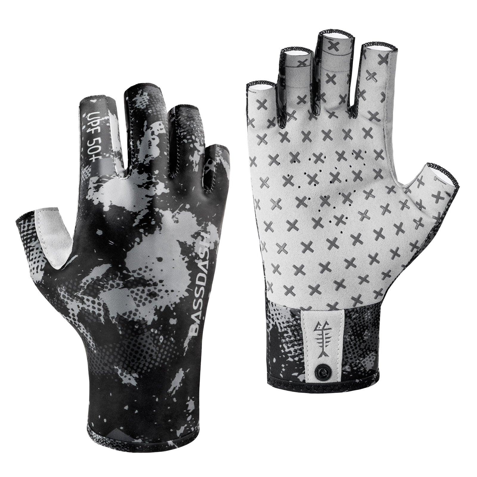 3/4 Finger UPF 50+ Sun Gloves Fishing Gloves - Bassdash