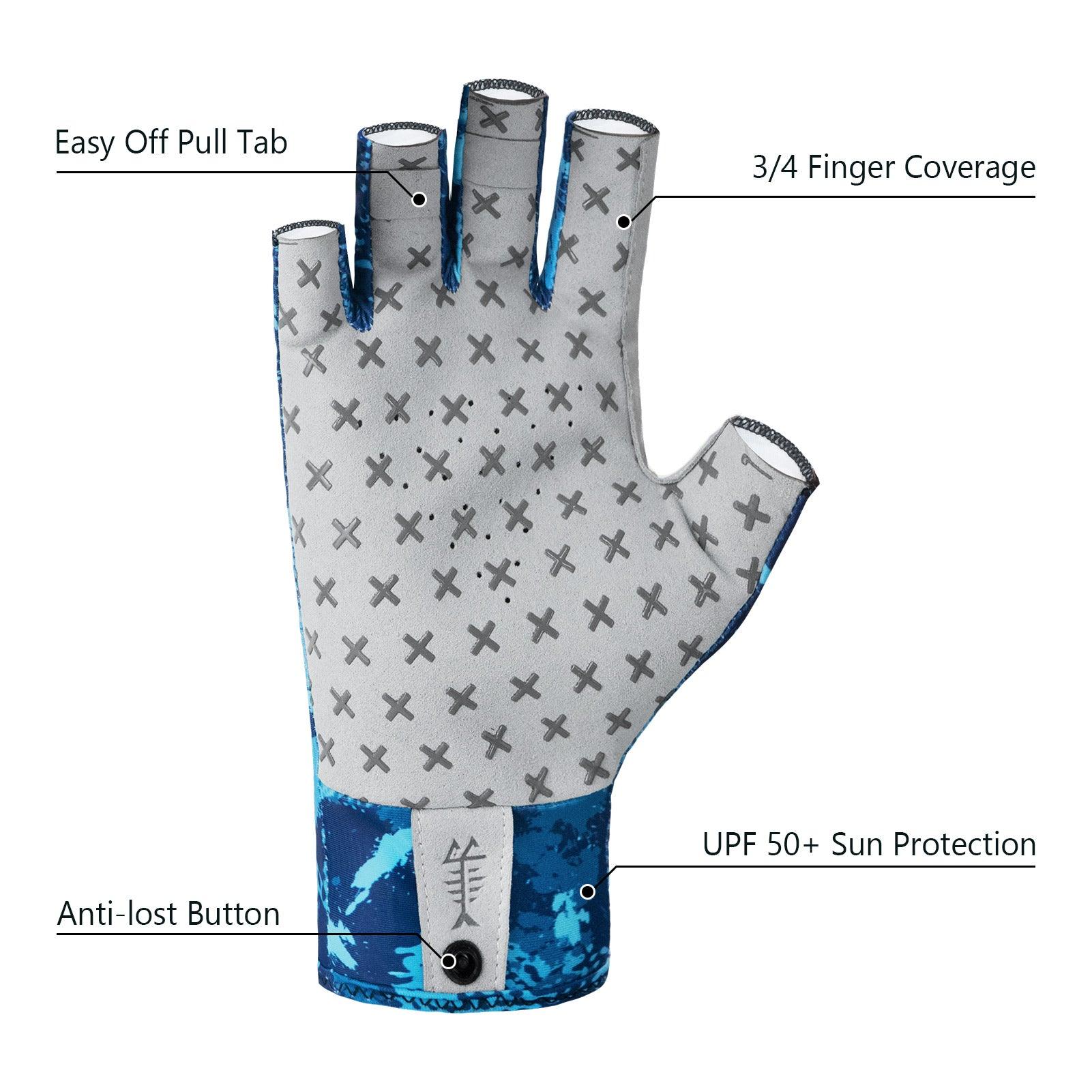 3/4 Finger UPF 50+ Sun Gloves Fishing Gloves - Bassdash