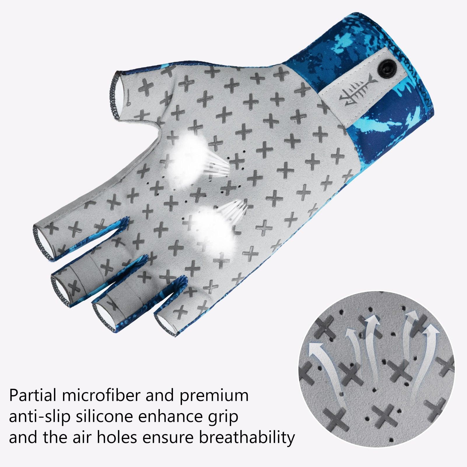 3/4 Finger UPF 50+ Sun Gloves Fishing Gloves - Bassdash