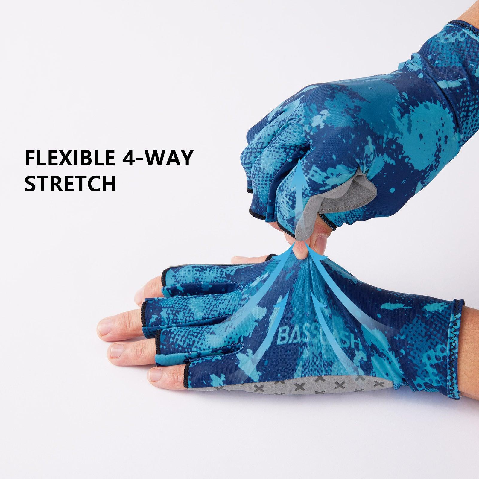 3/4 Finger UPF 50+ Sun Gloves Fishing Gloves - Bassdash