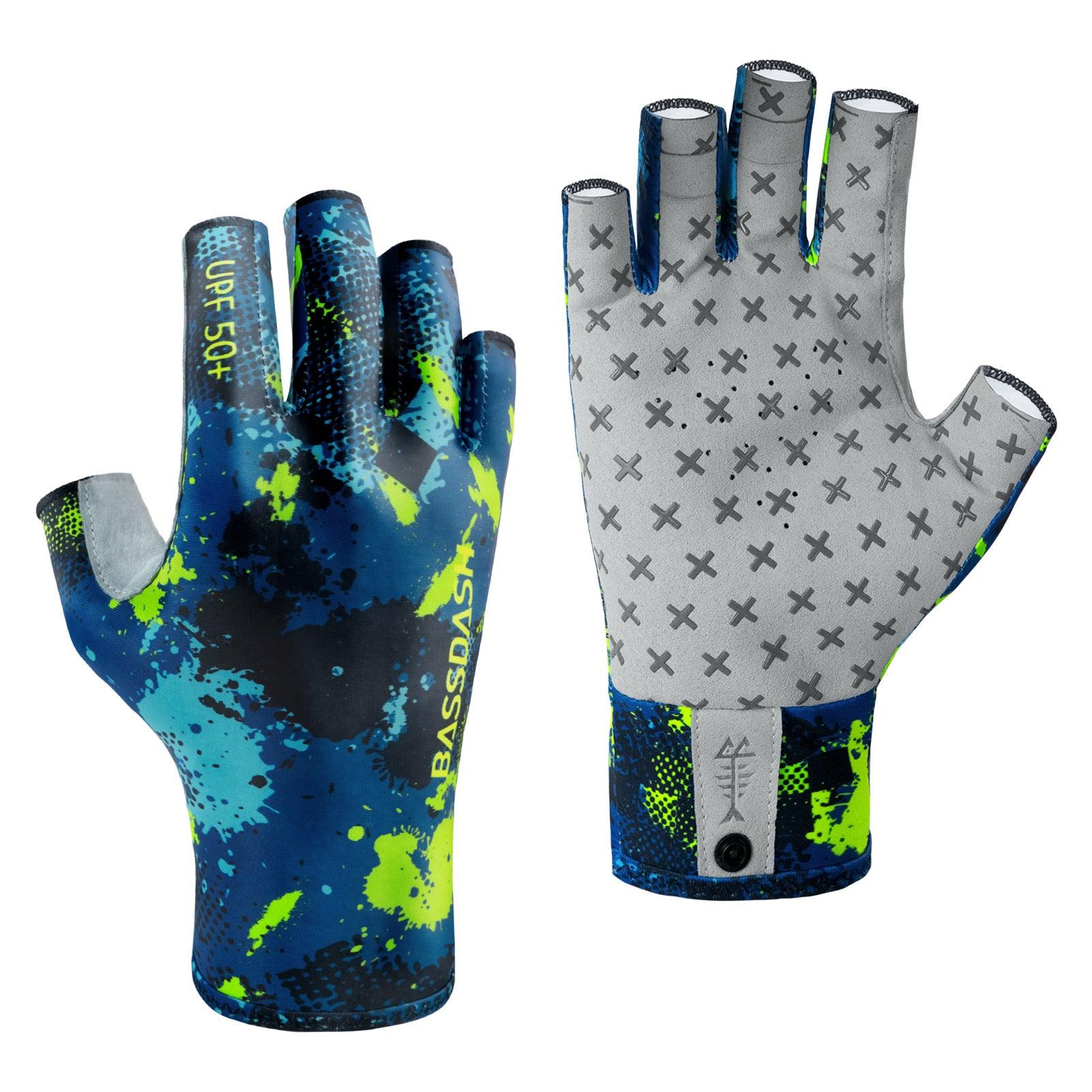 3/4 Finger UPF 50+ Sun Gloves Fishing Gloves - Bassdash