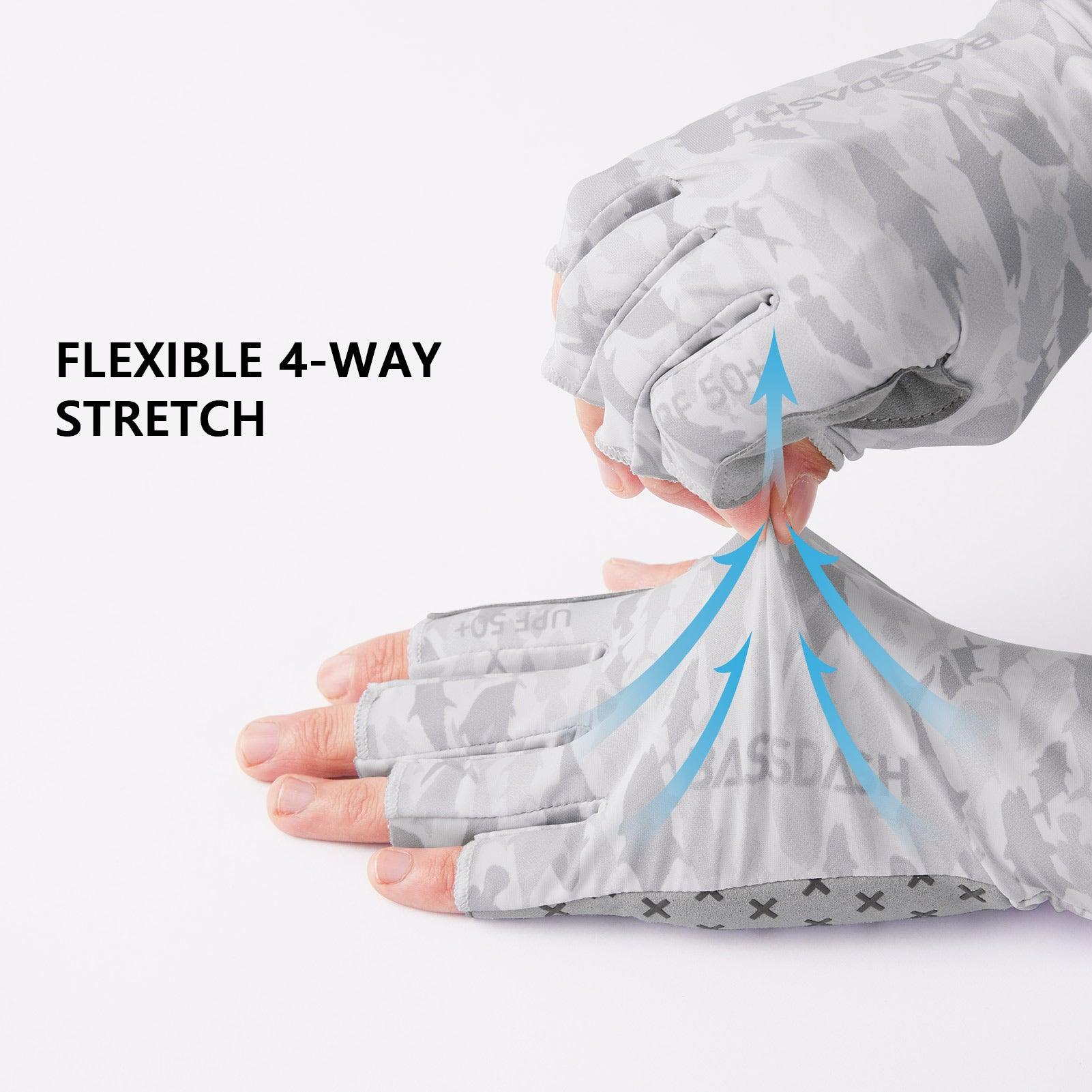 3/4 Finger UPF 50+ Sun Gloves Fishing Gloves - Bassdash