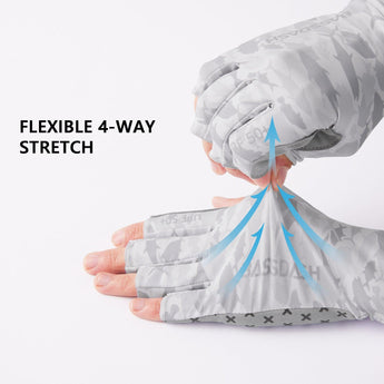 3/4 Finger UPF 50+ Sun Gloves Fishing Gloves - Bassdash