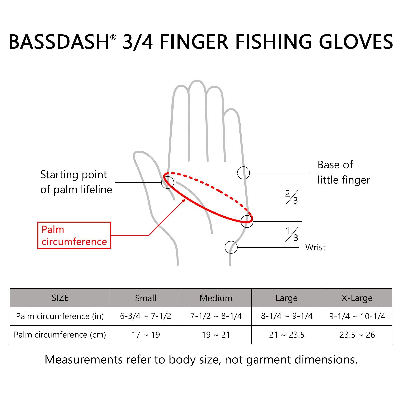 3/4 Finger UPF 50+ Sun Gloves Fishing Gloves - Bassdash