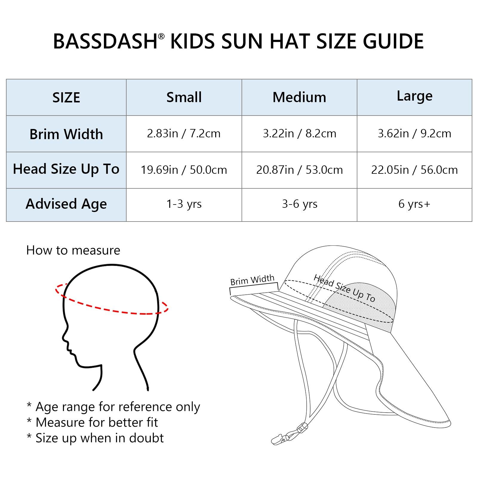 Kids' UPF 50+ Wide Brim Sun Hat with Neck Flap - Bassdash