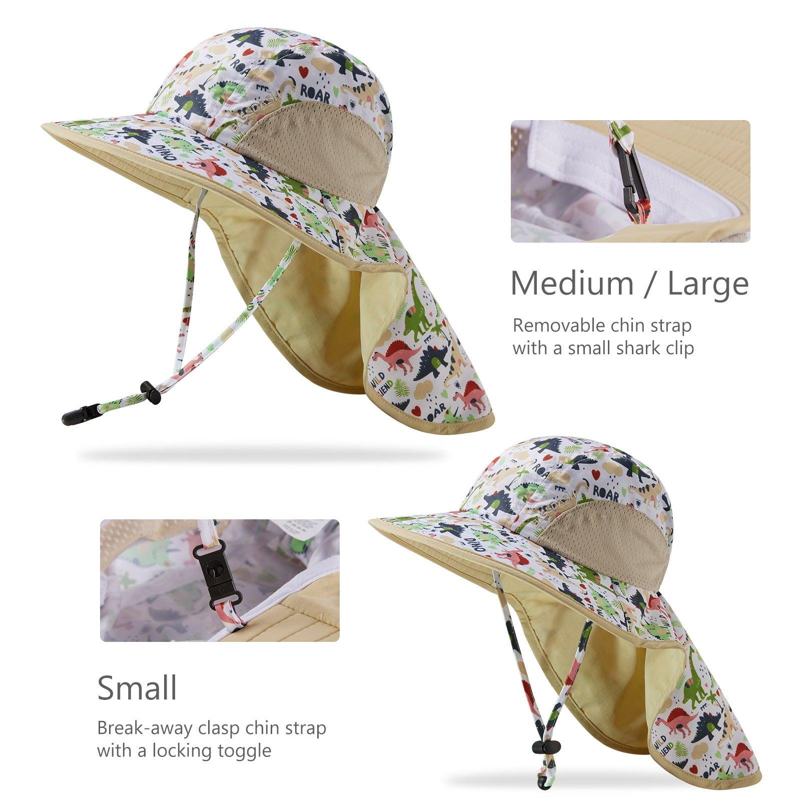 Kids' UPF 50+ Wide Brim Sun Hat with Neck Flap - Bassdash