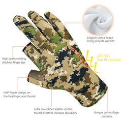 Unisex Fingerless Fleece Liner Hunting Gloves HG06 - Bassdash
