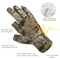 Unisex Fingerless Fleece Liner Hunting Gloves HG06 - Bassdash
