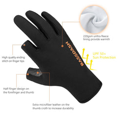 Unisex Fingerless Fleece Liner Hunting Gloves HG06 - Bassdash