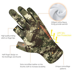 Unisex Fingerless Fleece Liner Hunting Gloves HG06 - Bassdash