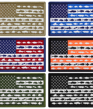 Fishes American Flag Patches
