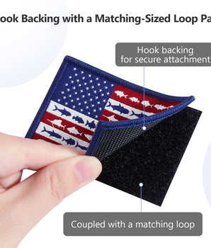 Fishes American Flag Patches