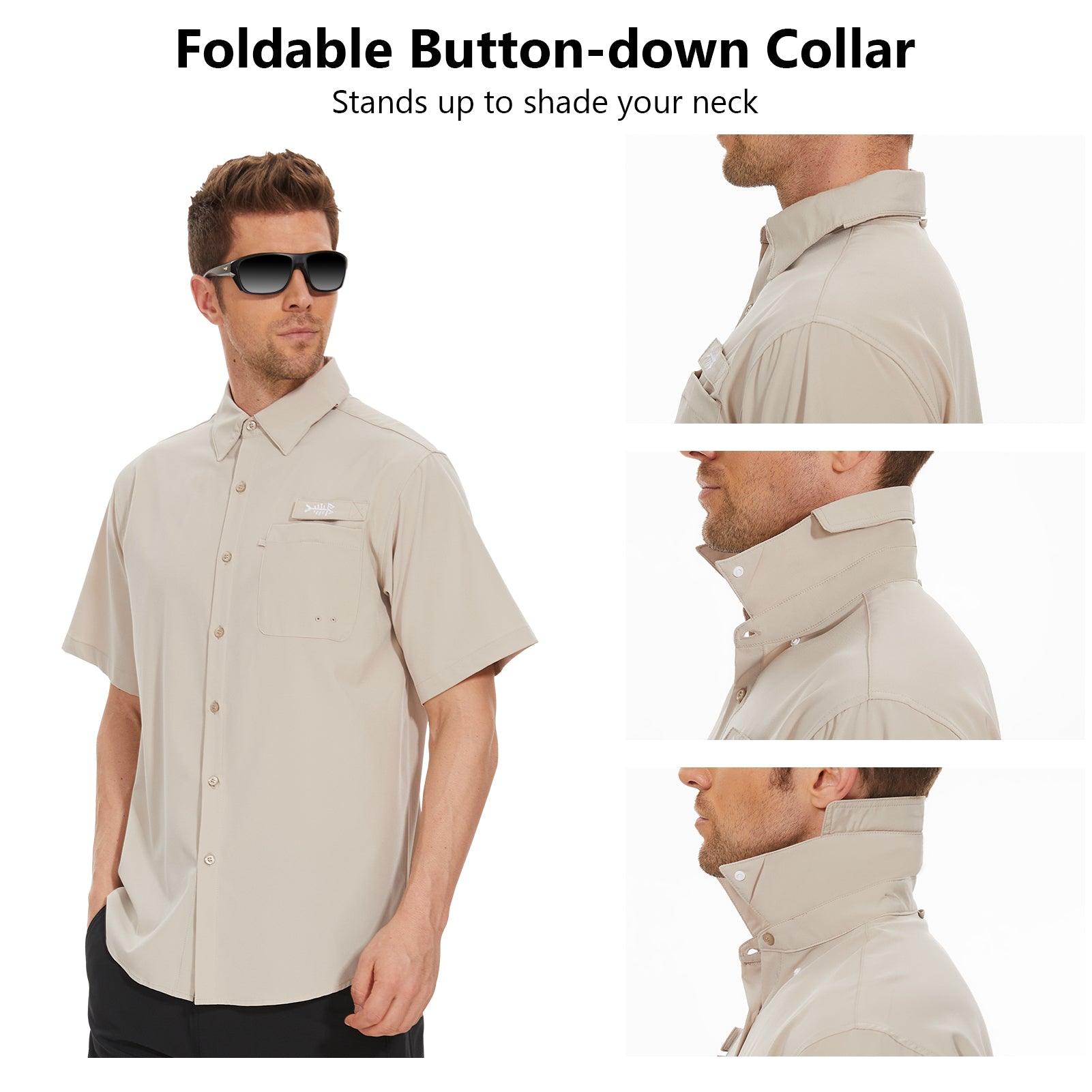 Men's UPF 50+ Short Sleeve Button Down Shirt FS28M - Bassdash
