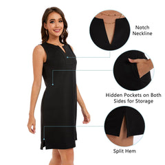 Women's UPF 50+ Notch Neck Tank Dress LB15W - Bassdash