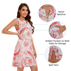 Women's UPF 50+ Notch Neck Tank Dress LB15W - Bassdash
