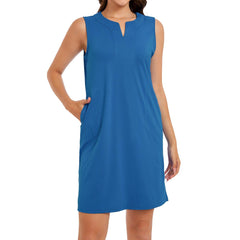 Women's UPF 50+ Notch Neck Tank Dress LB15W - Bassdash