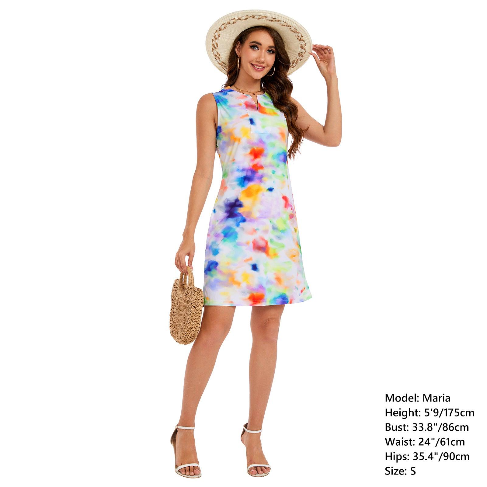 Women's UPF 50+ Notch Neck Tank Dress LB15W - Bassdash