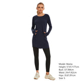 Women's Crew Neck Fleece Dress LB20W - Bassdash