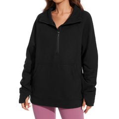 Women’s Oversized Half Zip Fleece Sweatshirts LB21W - Bassdash