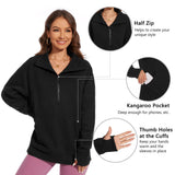 Women’s Oversized Half Zip Fleece Sweatshirts LB21W - Bassdash