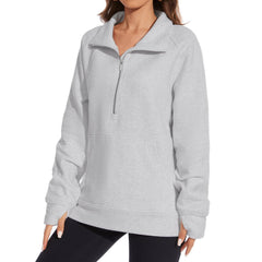 Women’s Oversized Half Zip Fleece Sweatshirts LB21W - Bassdash