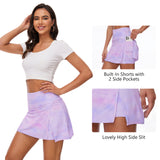 Women's Side Slit Tennis Skirts with Shorts LB17W