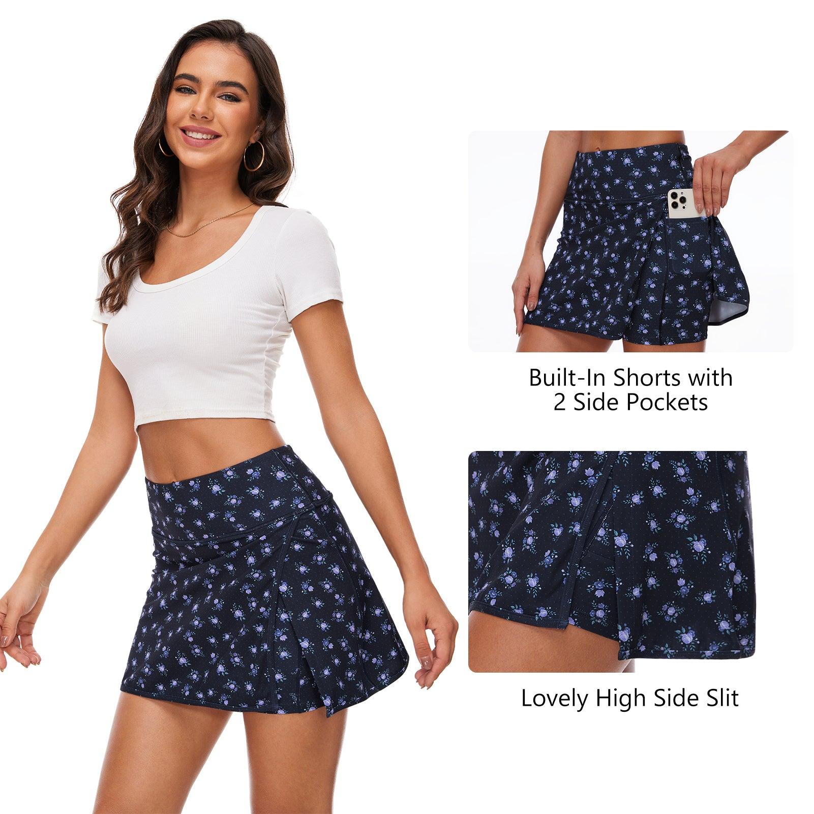Women's Side Slit Tennis Skirts with Shorts LB17W - Bassdash