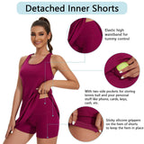 Women's UPF 50+ Tennis Dress with shorts LB06W - Bassdash