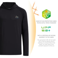 UVSAI Men UPF 50+ Permanent UV Sun Protection Vented Hoodie Shirt