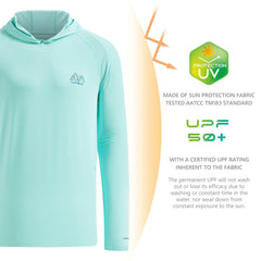 UVSAI Men UPF 50+ Permanent UV Sun Protection Vented Hoodie Shirt