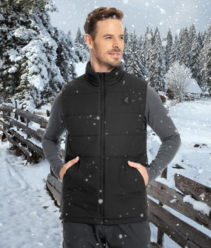 UVSAI Men Water-resistant USB Rechargeable Electric Winter Heating Vests (Battery Pack Not Included）